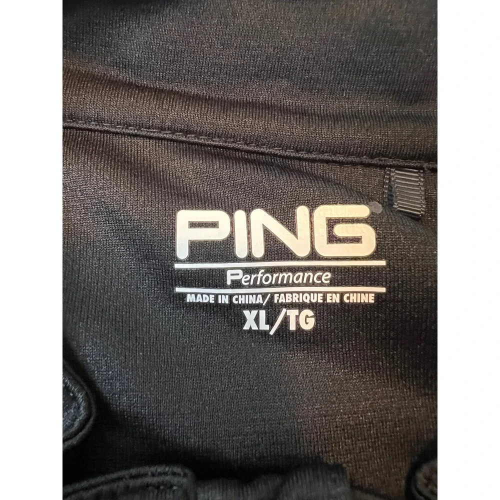 PING Performance 1/4 Zip Pullover Mens XL Black Securian Logo Golf